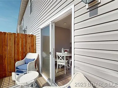 Outdoor deck off dining room