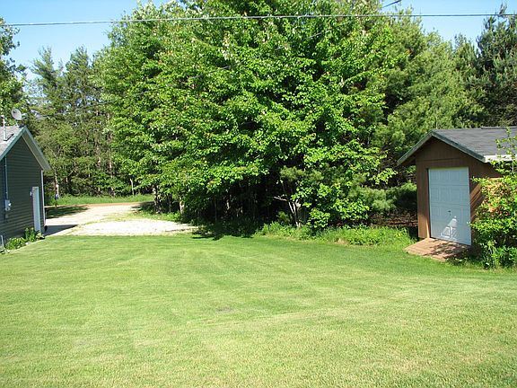 Side yard with shed