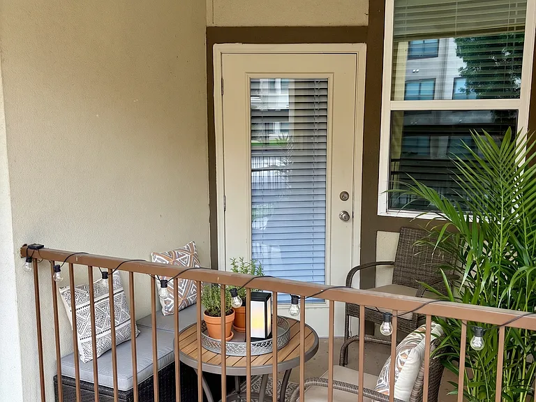 Enjoy the outdoor patio with extra storage closet