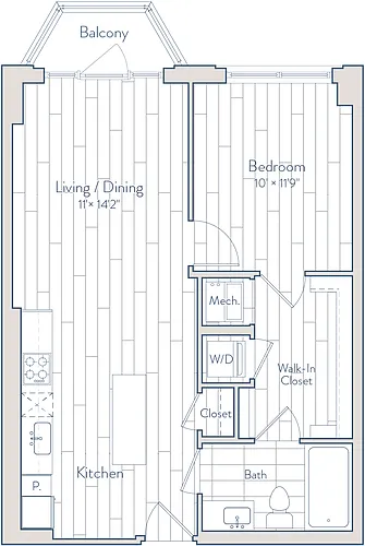 Floor plan 1 Bed/1 Bath-C10-A5