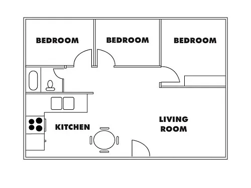 Floor plan 3x1 Shared