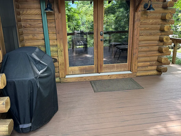 Back porch and Weber gas grill