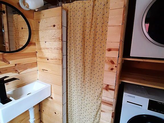 Shower, washer and dryer 