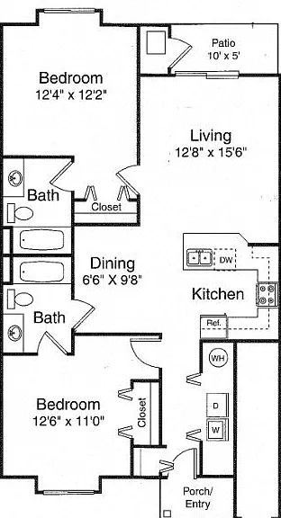Two Bedroom Lower Floor Plan