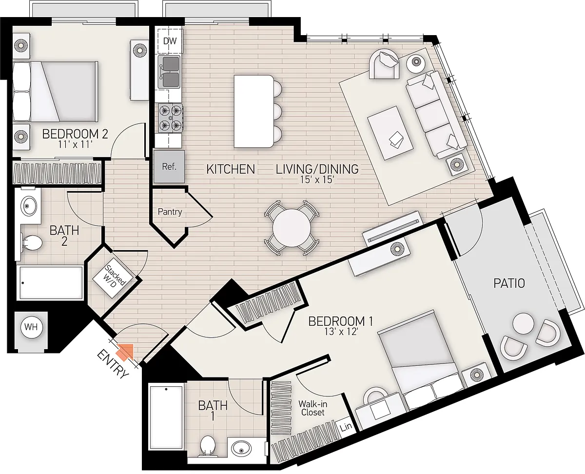 Floor plan River View I - Plan R