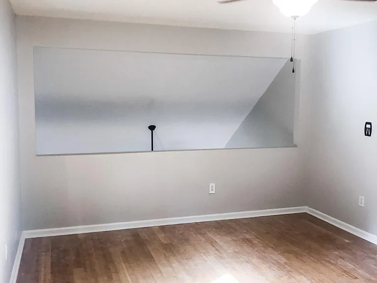 Upstairs loft overlooks living room.