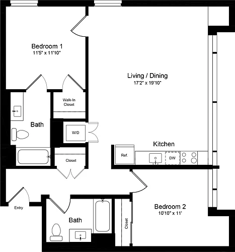 Floor plan 2 Bedroom G