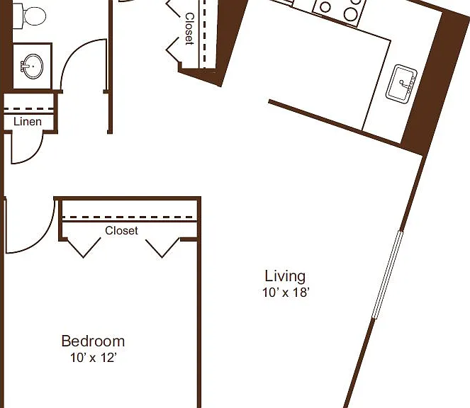 One Bedroom - A Floor Plan One Bedroom - A Floor Plan