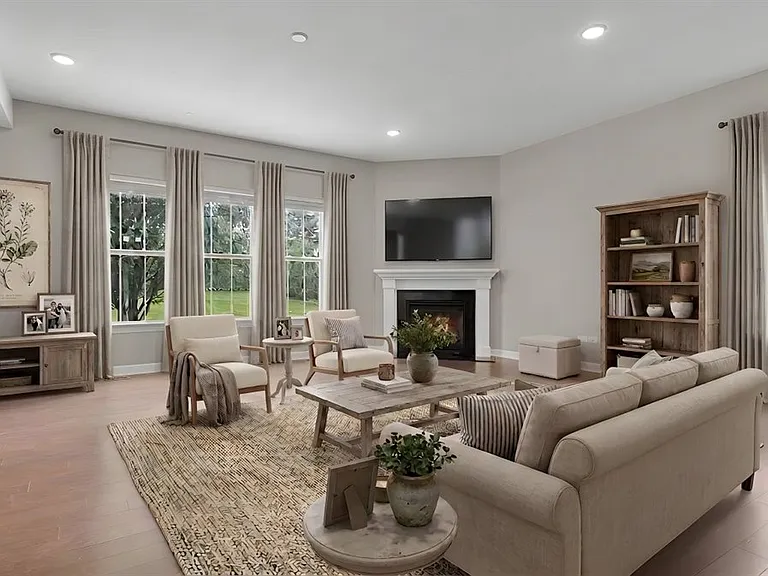 Family room with gas fireplace