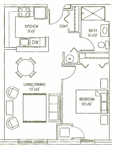 Floor plan 1 Bedroom