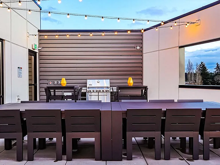 Griffis Shoreline sky deck with BBQ grills.