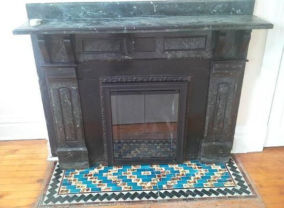 Living room fireplace