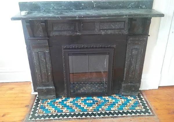 Living room fireplace
