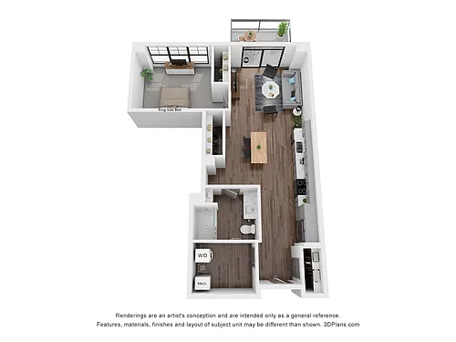 Floor plan Studio A2 - Riverfront