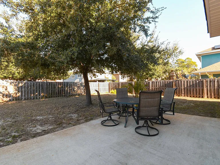 Fenced in backyard