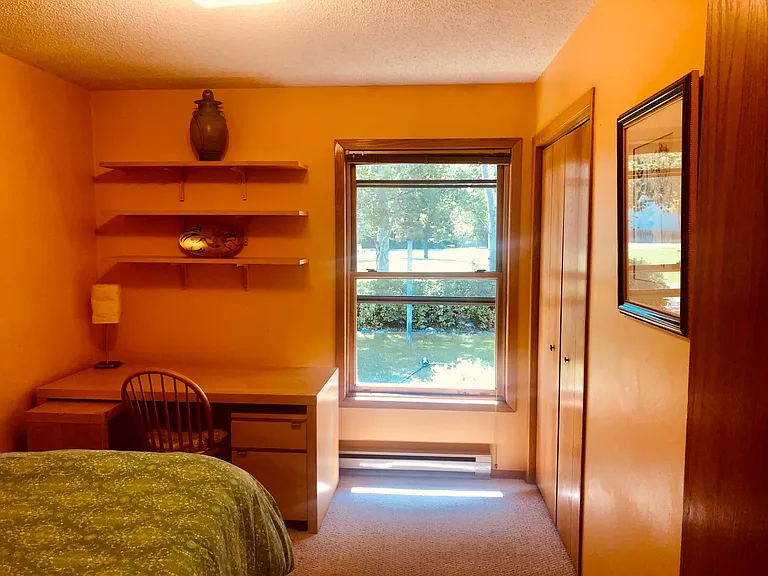 2nd bedroom view of dest and closet.