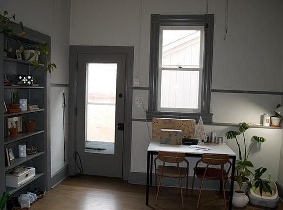 Living room with built ins