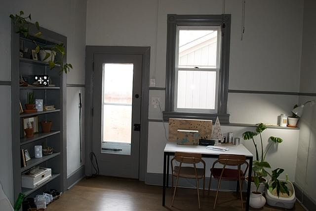 Living room with built ins
