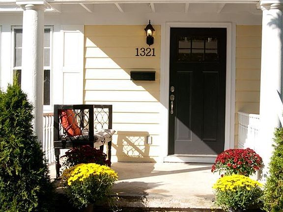 Fun little porch on a quiet street