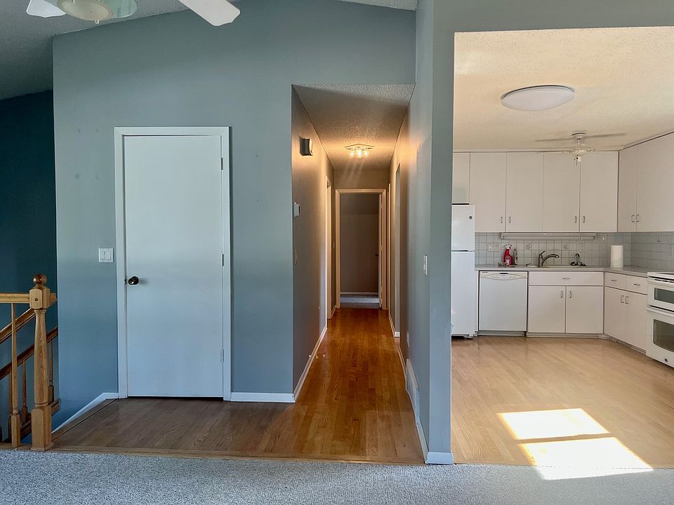 View of the kitchen and hallway from the family room