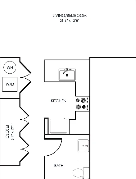 Studio 01B Floorplan Diagram