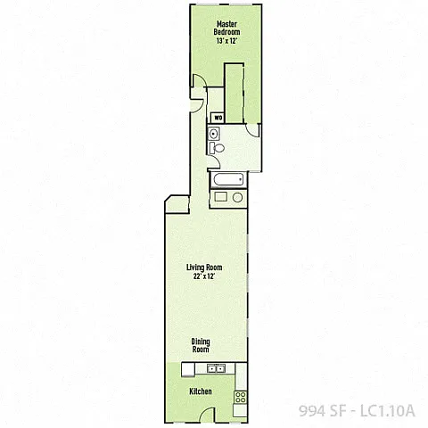 Floor plan One Bedroom A