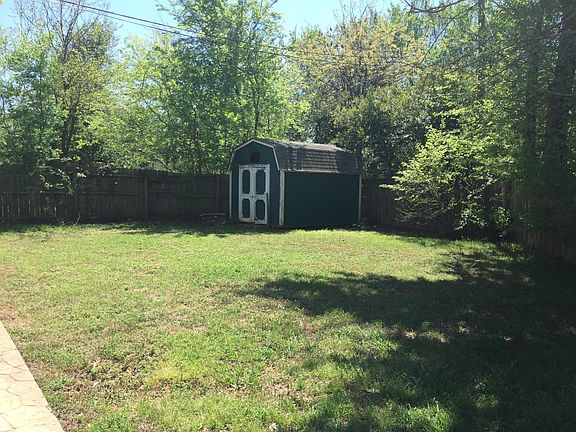 Back yard with storage shed