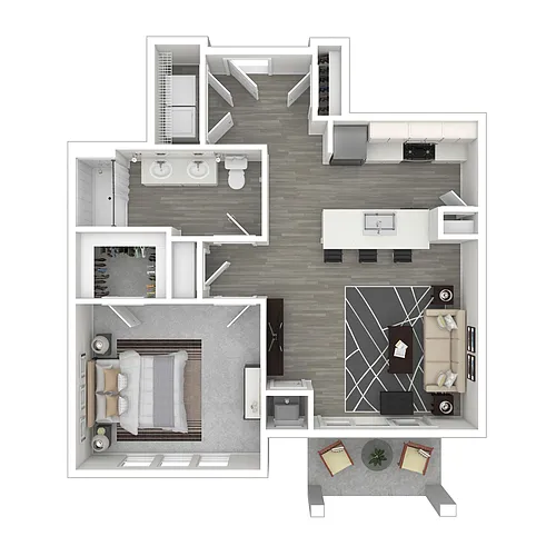Floor plan One Bedroom Elevator Building