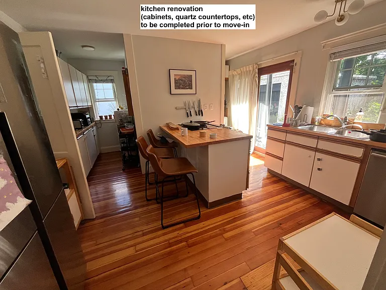 kitchen renovation (cabinets, quartz countertops, etc) to be completed prior to move-in