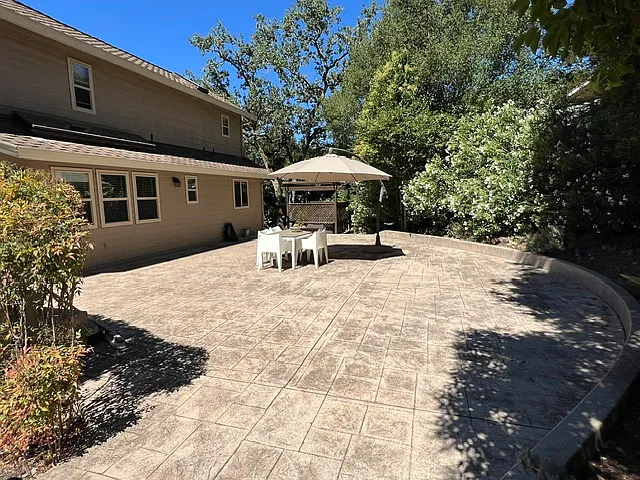 spacious back patio