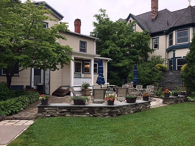 View from garage to patio 