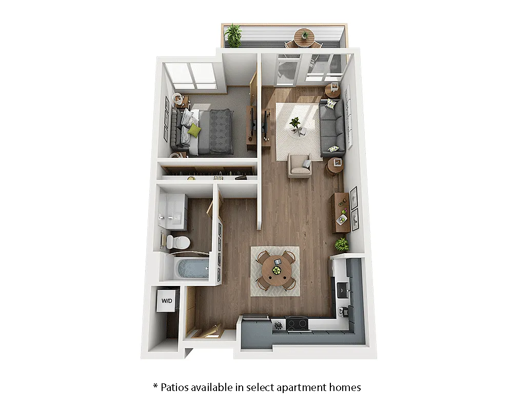 Floor plan One Bedroom A1F-CL1