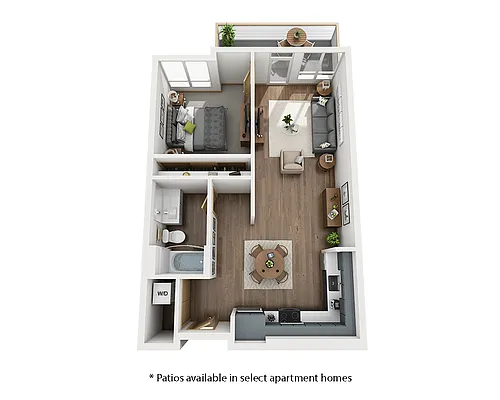 Floor plan One Bedroom A1F-CL1
