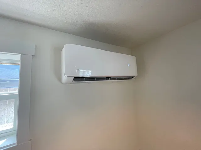 Mini-split HVAC system for A/C, Heat, Fan, humidifier. Additional heaters for use as needed in winter months in the bathroom, bedroom and the fireplace in the living area.