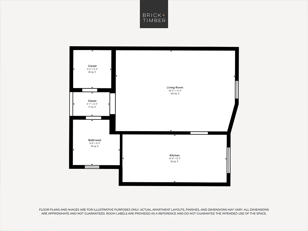 Floor plan Studio 1 Bath