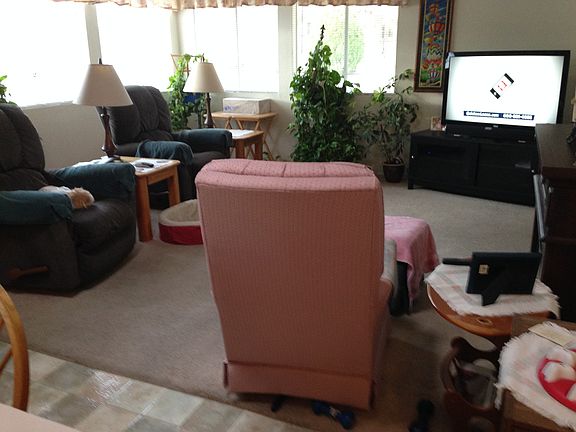 family room view of mountain