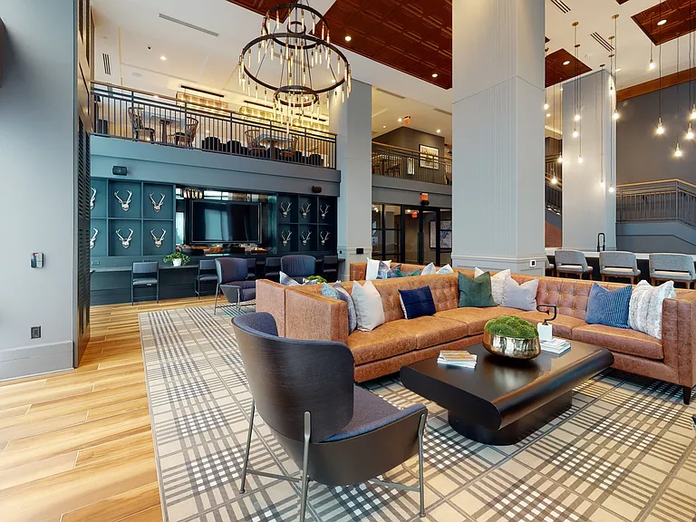 Spacious resident clubroom with plenty of seating