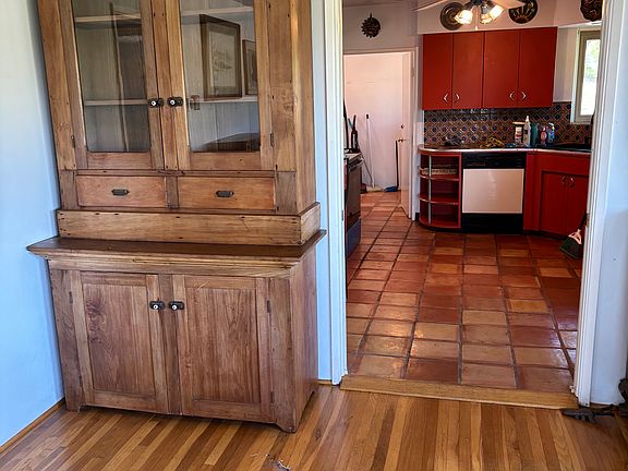 View from living room into kitchen