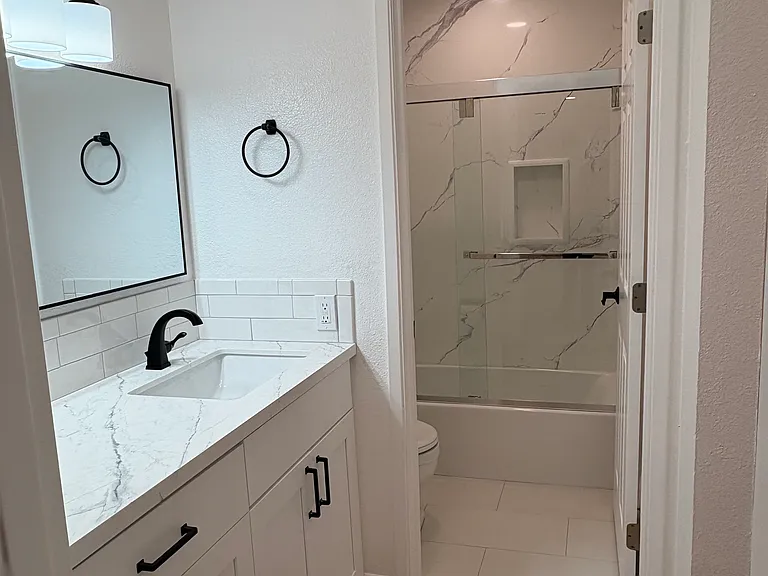 Remodeled the vanity area and bathroom