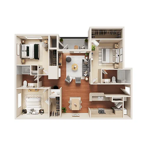 Floor plan Three Bedroom C1