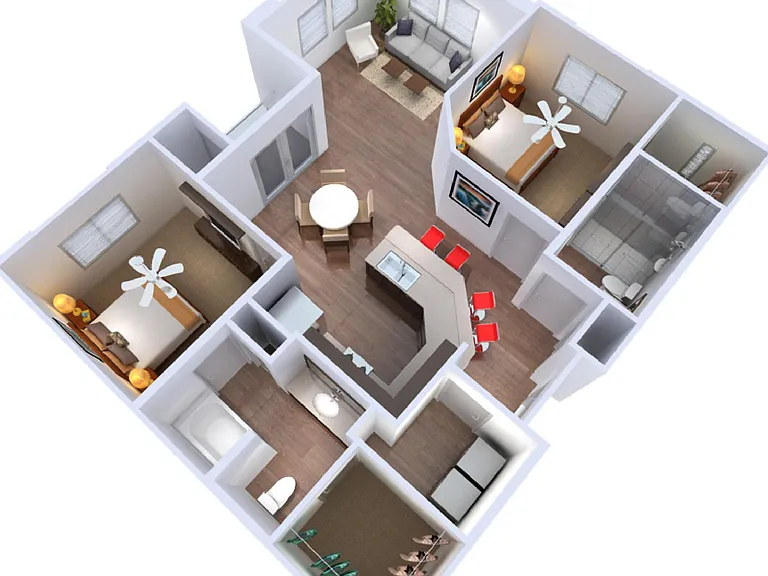 The Met at Fashion Center - 2B - 2 Beds - 2 Baths - 998 Sq. ft.