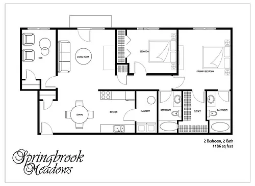 Floor plan 2 Bed 2 Bath