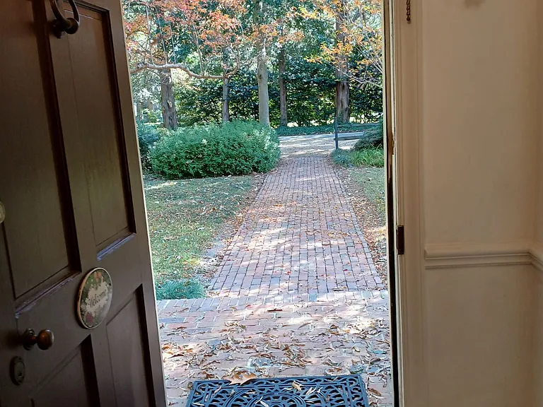 View to the outside lane from the front hallway.