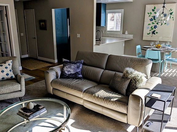 Reclining theater seating in living room
