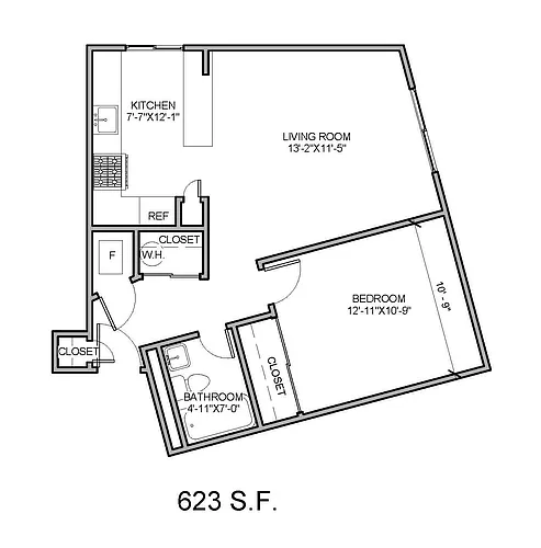 Floor plan 1x1B