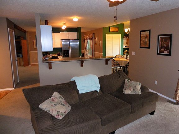 Family room looking into kitchen