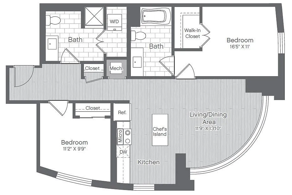 Floor plan 2 Bed/2 Bath-B9