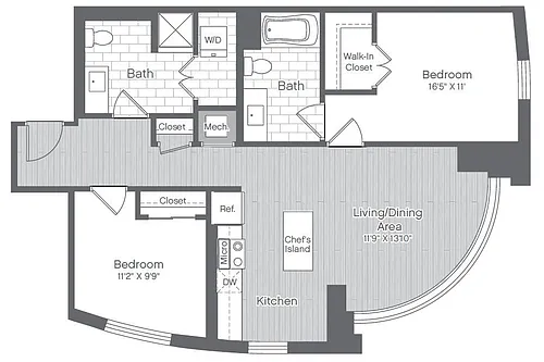 Floor plan 2 Bed/2 Bath-B9