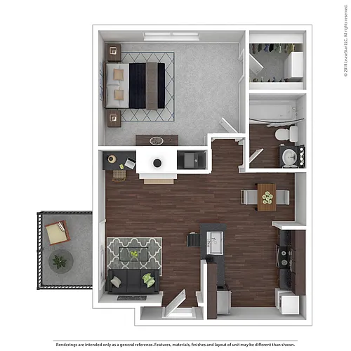 Floor plan Bradford - 1 Bed, 1 Bath
