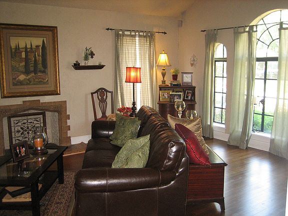 Living room and fireplace